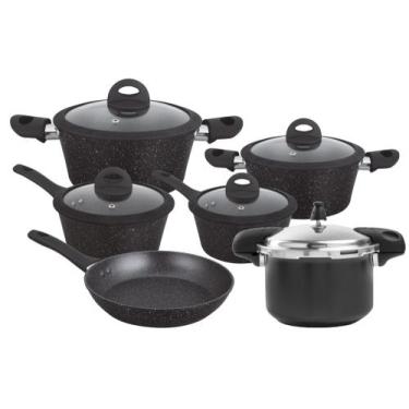 Imagem de Jogo Panelas Indução E Gás V Black 6 Peças Cerâmica - Casa Ambiente e 