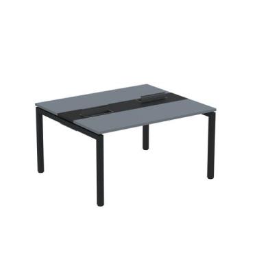 Imagem de Estação de Trabalho Mesa Plataforma Escritório Dupla para 2 Pessoas co