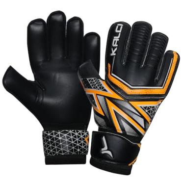 Imagem de Kalci Luvas de goleiro de futebol com enchimento de espuma de látex para crianças/adultos, proteção de dedo, luvas de goleiro respiráveis, alça de gancho e laço para melhor aderência GK luvas