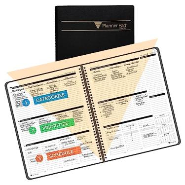 Imagem de Planner Pad Organizador de 12 meses de funil de 3 camadas encadernado em espiral, 1º de outubro de 2023 a setembro de 2024, capa preta/tinta preta, 21 cm x 28 cm