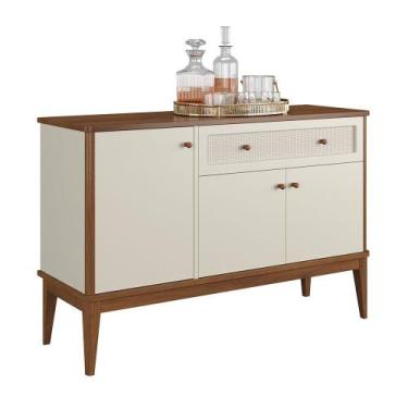 Imagem de Balcão de Madeira Maciça 3 Portas e 1 Gaveta Viena Off White - Apaixon