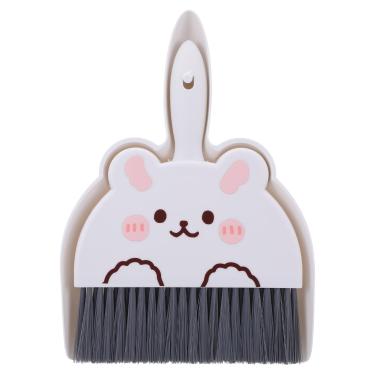 Imagem de Gjinxi Conjunto de vassoura pequena e pá de lixo, conjunto de escova e frigideira, mini vassoura amarela fofa e pá de lixo, panela de limpeza portátil para uso doméstico, limpeza de detritos de mesa