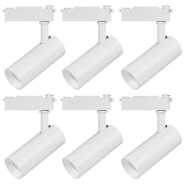Imagem de Kit 6 Spot Longo Led Mr16 Para Trilho Eletrificado Branco 6500k Frio -