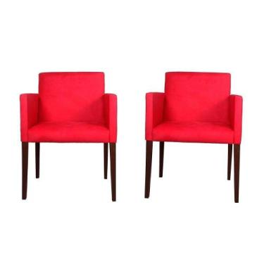 Imagem de Kit 2 Poltronas Nina Para Escritório Sala De Recepção Tecido Suede - V