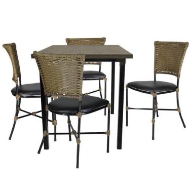 Imagem de 4 Cadeiras Gramado Pequi Jantar Mesa Jogo De Jardim - PANERO MÓVEIS