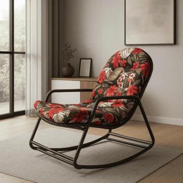 Imagem de Cadeira Balanço Sossego Almofada Impermeável Pés c/ Proteção - Wj Móve