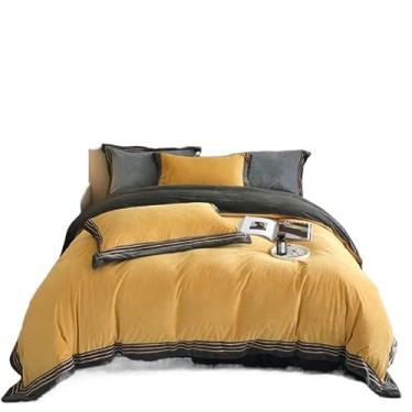 Imagem de AKALNNB Conjunto de capa de edredom dupla face engrossada jogo de cama de flanela conjunto de quatro peças conjunto de lençóis de cama de inverno conjunto de cama