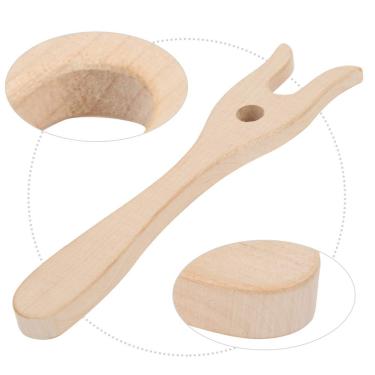 Imagem de Tnfeeon Garfo de tricô de Madeira de Faia, Ferramenta de Trança de Precisão para Trabalhos de Fios Complexos, Feito de Madeira de Faia Premium, Perfeito para Fabricação de Pulseiras e Colares DIY,