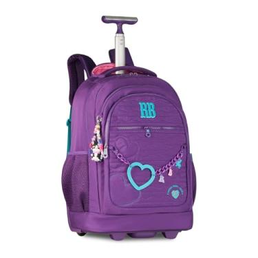 Imagem de Mochila Carrinho RB Grande Rodinha Escolar Feminina Menina (Roxo)