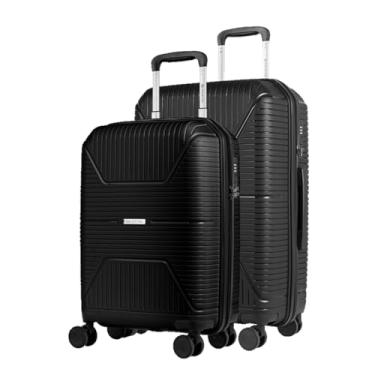 Imagem de Kit de Malas de Viagem Preta Inquebrável de Polipropileno Com Cadeado Integrado