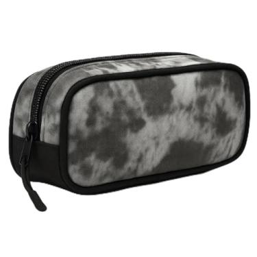Imagem de Estojo Escolar Juvenil Oceano Tie Dye em Nylon Resistente com Zíper Puxador Personalizado Compacto Leve Grande Capacidade para Lápis Canetas Marcadores Unissex 21x9x8cm (Cinza)