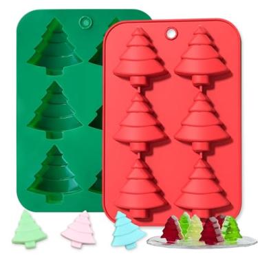 Imagem de 1 peça de moldes de silicone de Natal para chocolate em forma de árvore de Natal, doces e sabonetes para assar 12 cavidades, moldes reutilizáveis para fazer doces de gelatina, cubos de gelatina