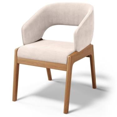 Imagem de Cadeira De Jantar E Estar Living Estofada Lince L02 Suede Bege - Lyam Decor