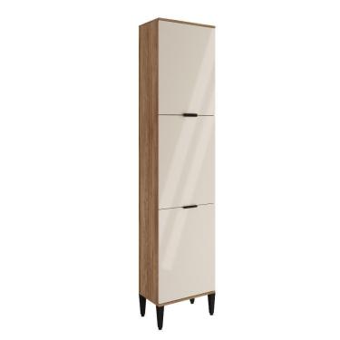 Imagem de Paneleiro Miami 3 Portas 5 Prateleiras Carraro Freijó Com Off White