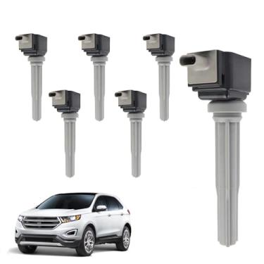 Imagem de Bobina de ignição de 6 peças compatível com Ford Edge F-150 Fusion, Lincoln Continental MKX MKZ substitui FT4E-12A366-EA FT4E12A366EA FT4Z-12029-A FT4Z12029A UF773