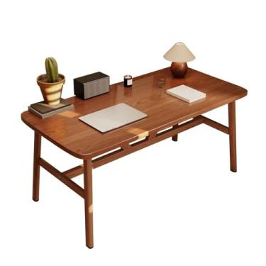 Imagem de Mesa de computador, mesa de estudo de escrita, mesa de laptop com tapetes antiderrapantes, cantos arredondados, pernas de mesa de aço carbono economizam espaço, mesa de escritório em casa, mesa