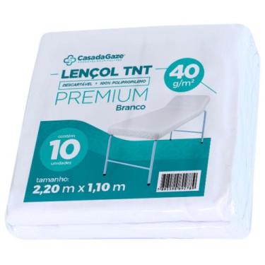 Imagem de Lençol Descartável C/ Elastico Branco 40gr 2.20X1.10 Kit 10 Unidades -