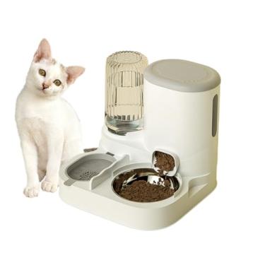 Imagem de Comedouro e Bebedouro Automático para Gatos e Cães Pequenos – Dispenser de Água e Ração 2 em 1, Alimentação Inteligente(Cinza)