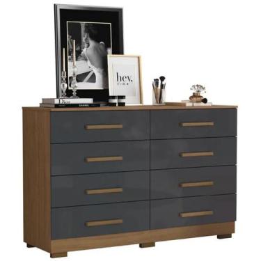 Imagem de Comoda 8 Gavetas - Aramoveis, Atacama / Grafite