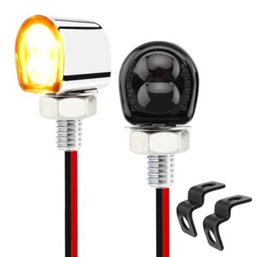 Imagem de Eagwinger Luzes de seta de LED mini pisca-pisca para motocicleta, luzes traseiras dianteiras de seta universais (cromado-fumaça)