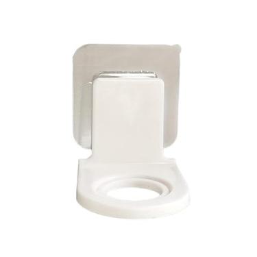 Imagem de 2 ganchos de armazenamento de banheiro montados na parede para xampu, gel de banho e sabão - plástico durável, instalação sem broca