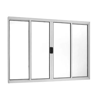 Imagem de Janela 4 folhas sem grade linha modular alumínio branco. - Prover esqu