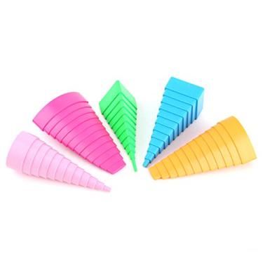 Imagem de Naroote Ferramenta de Amigo de Borda de Quilling de Papel para Artesanato DIY Com 5 Formas de Cores Misturadas para Enfeites de Fabricação de Cartões, Material Plástico, Azul/rosa, 5 Unidades/conjunto