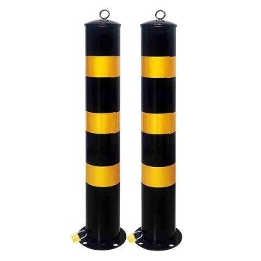 Imagem de Bollard De Segurança Removível Com Manga De Embutimento, Poste De Poste De Segurança De Aço Amarelo Com Parafusos De Ancoragem & Cadeado, Bollard De Estacionamento Para Ar, 2pcs-yellow, 800mm/31.5in