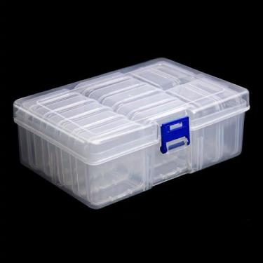 Imagem de Conjunto de caixa de armazenamento de plástico transparente para joias, miçangas e acessórios DIY - 14 recipientes organizadores com compartimentos de classificação para materiais de arte, organização