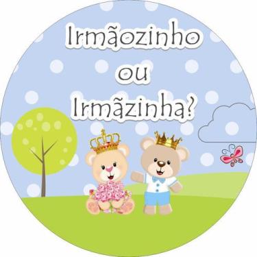 Imagem de Painel de Lona Redondo Chá Revelação Irmão-Irmã - Fabrika de Festa, 12