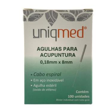 Imagem de Agulhas para Acupuntura 0,18mmX8MM Uniqmed Caixa 100 UN