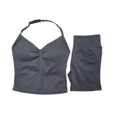 Imagem de Conjunto De Yoga Sem Costura Para Mulheres, 2 Peças, Roupas De Treino,