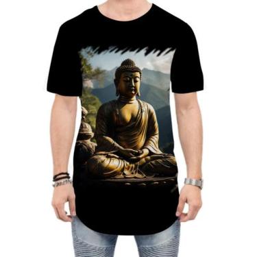 Imagem de Camiseta Longline Estátua de Buda Iluminado Religião 12 - Kasubeck Sto