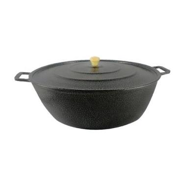 Imagem de Tacho Restaurante Alça de Alumínio Fundido Craqueado Preto 28cm - DIVI