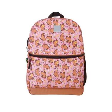 Imagem de Mochila G Juvenil Menina Capivara Rosa Container
