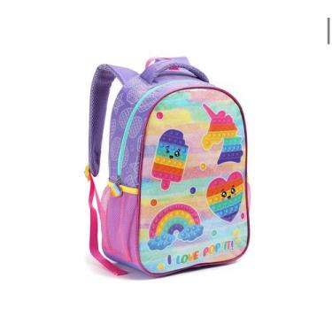 Imagem de Mochila Escolar Infantil Sorvete Pop It Seanite Menina Feminina, Pop i