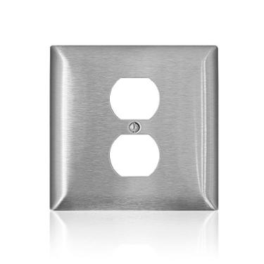 Imagem de Leviton SL748 Série C 2-Gang 1 duplex, aço inoxidável tipo 430
