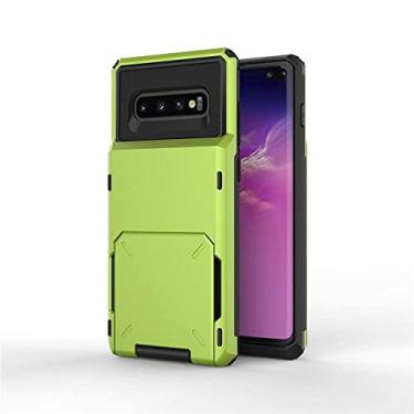 Imagem de Flip Card Slots Business Armor Case para Samsung Note 10 10 Plus S10E Case para Galaxy S8 S8 S9 S9 S10 Plus Note 9 A750 Capa, verde, para Samsung Note 10 Plus