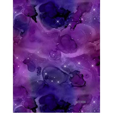 Imagem de Notebook: A Dark Night in the Galaxy Purple | Large | College Ruled Paper | 120 Pages