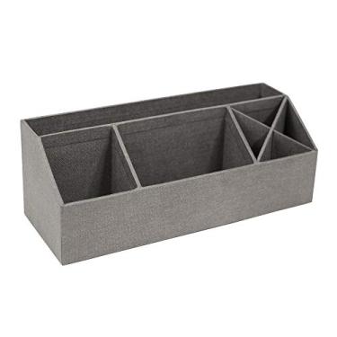 Imagem de Bigso Elisa Organizador de mesa de escritório durável com 7 compartimentos para material de escritório e acessórios - 33,3 cm x 12,4 cm x 12,4 cm - tela cinza