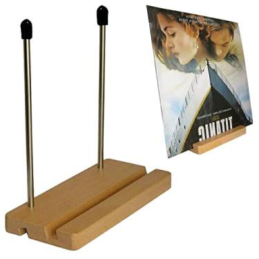 Imagem de AUXPhome Suporte de disco de vinil, organizador de discos, serve para discos ou LPs de 17,78 cm e 30,5 cm - Display Singles em suporte de disco portátil moderno e elegante - para suporte de telefone,