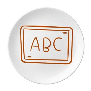 Imagem de Placa de lousa de porcelana decorativa com alfabeto inglês para exibição do conhecimento