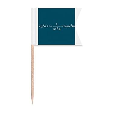 Imagem de Conversão, fórmula matemática, expressões, cálculos, bandeiras de palito, marcação de rotulagem para bolo de festa, prato de queijo