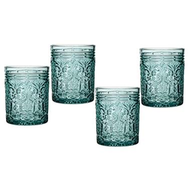 Imagem de Godinger Old Fashioned Whiskey Glasses, Drinking Glasses, Vintage Decor, Glass Cups, Water Glasses, Cocktail Glasses - Claro Collection, 12oz, Seafoam, Set of 4