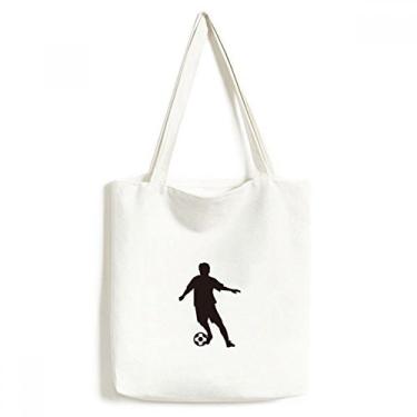 Imagem de Bolsa de lona esportiva de futebol FOutline bolsa de compras casual bolsa de mão