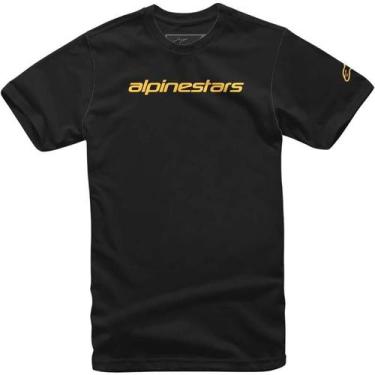 Imagem de Camiseta Alpinestars Linear Wordmark Preto/Amarelo