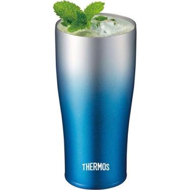 Imagem de Copo Térmico De Cerveja Drink 420 Ml Caribe Azul Thermos