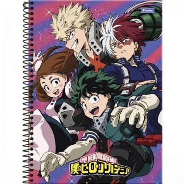 Imagem de Caderno Universitário Espiral Capa Dura 80 folhas - 1 matéria Turma: My Hero Academia