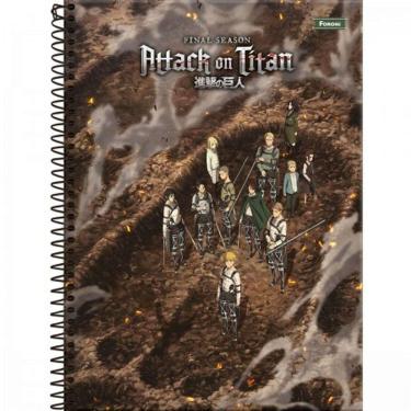 Imagem de Caderno Universitário Espiral Capa Dura 80 folhas - 1 matéria Turma: Attack on Titan