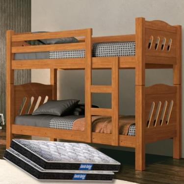 Imagem de Beliche Duas Camas Reforçada Barreto Lonçarcci + 02 Colchões D20 Probel (Nature)